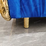 Artistic Luxury Living Room Sofa Set with Hand-Hammered Gold Stainless Steel Frame & Pleated Velvet Upholstery